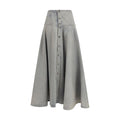 Haikure Blue Cotton Midi Skirt