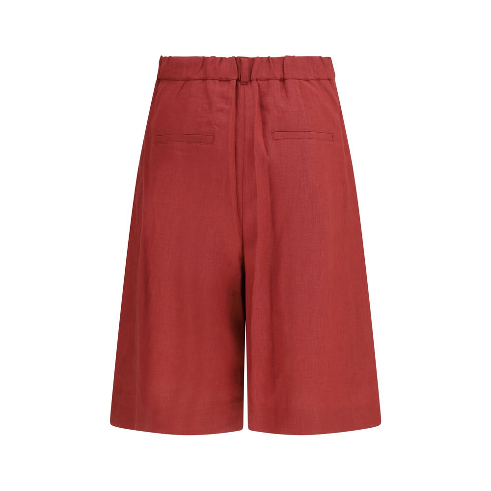 Max Mara Multicolor Linen Bermuda Shorts