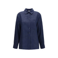 Lardini Blue Linen Dress Shirt