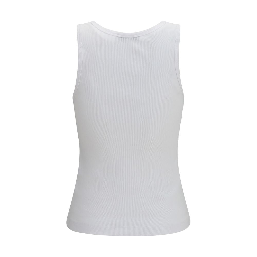 Maison Kitsuné White Cotton Sleeveles T-Shirt