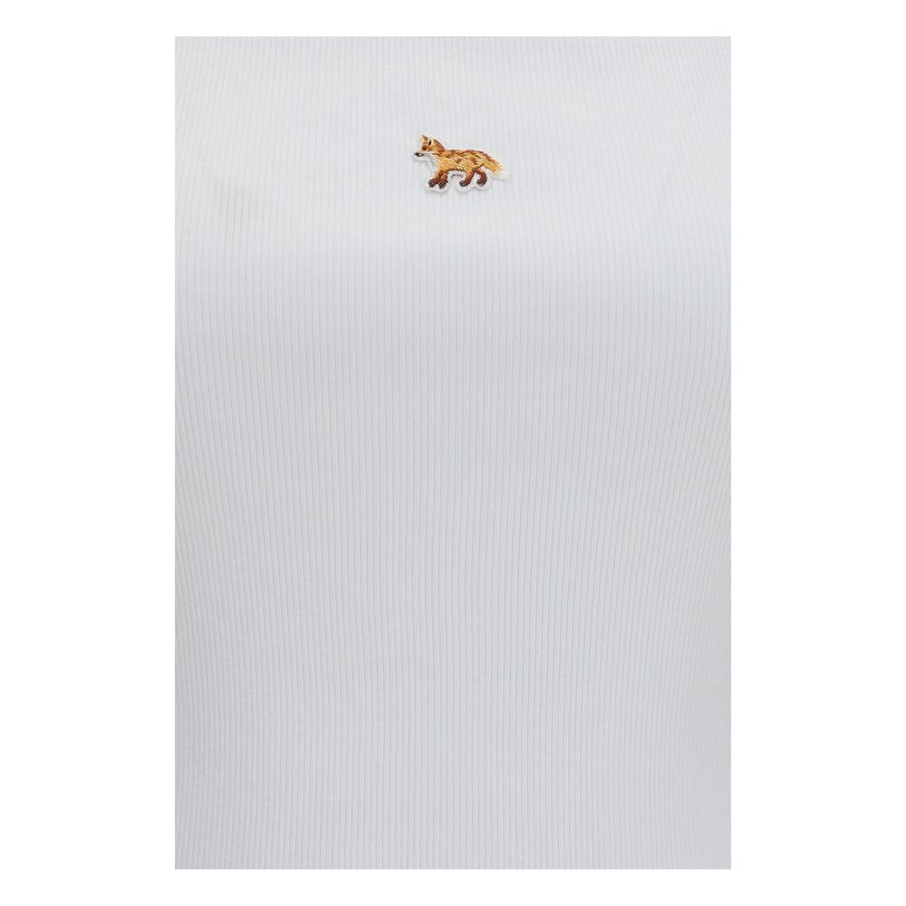 Maison Kitsuné White Cotton Sleeveles T-Shirt
