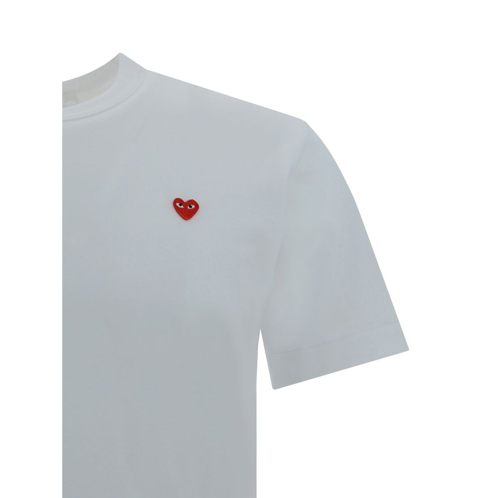 Comme Des Garçons Play White Cotton T-Shirt