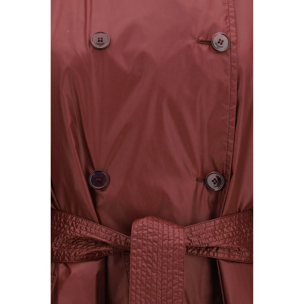 Saint Laurent Bordeaux Polyamide Trench Coat