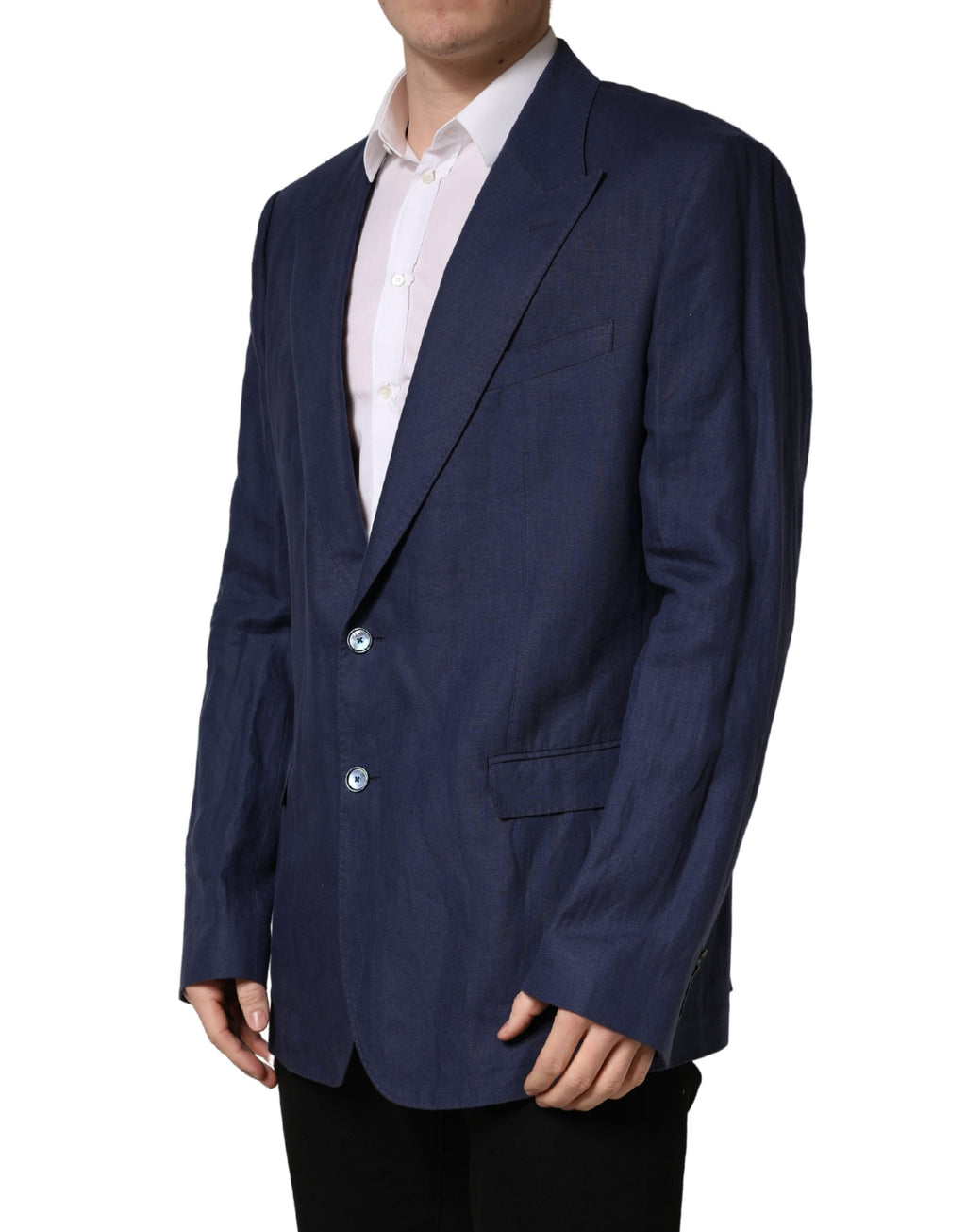 Dolce & Gabbana Blue Single Breasted 2 Button Suit Jacket