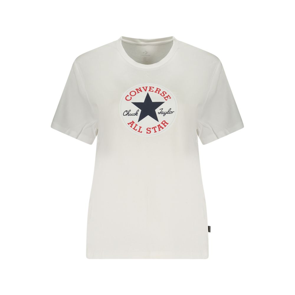 Converse White Cotton Womens T-Shirt