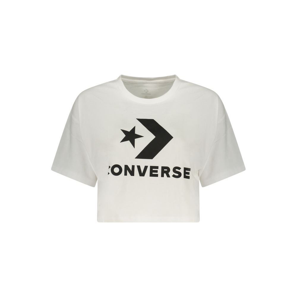 Converse White Cotton Womens T-Shirt