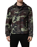 Dolce & Gabbana Multicolor Camouflage Hooded Bomber Jacket