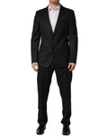 Dolce & Gabbana Black Wool 2 Buttons Formal 2 Piece Suit