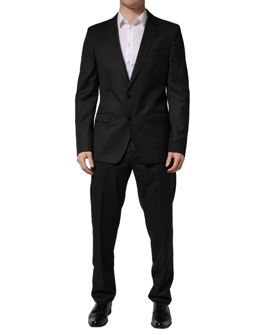 Dolce & Gabbana Black Wool 2 Buttons Formal 2 Piece Suit