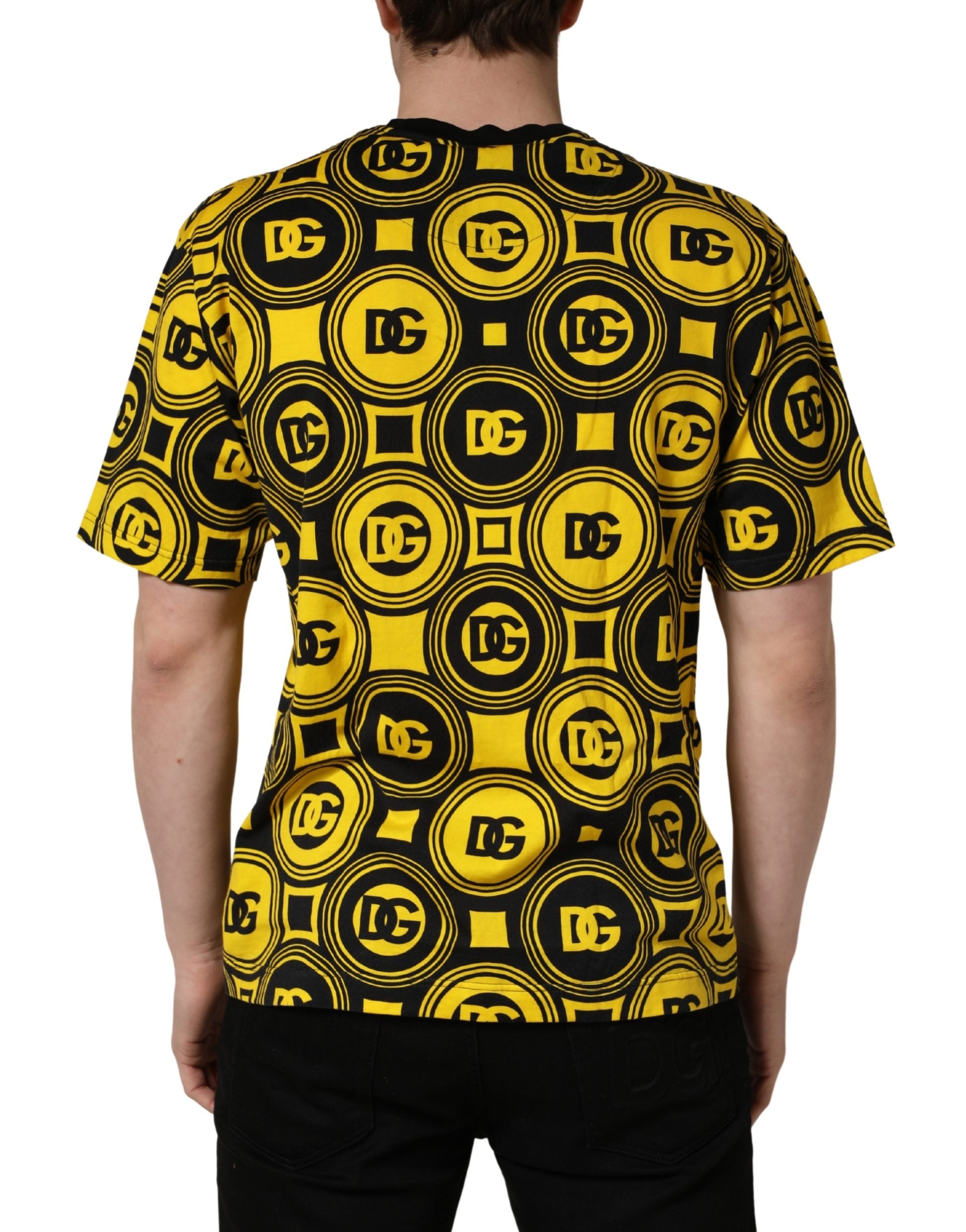 Invicta Yellow Black Logo Geometric Pattern T-shirt