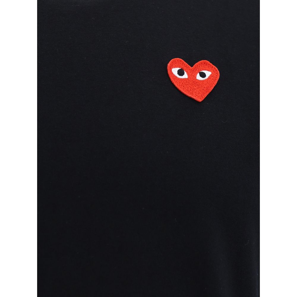 Comme Des Garçons Play Black Cotton T-Shirt