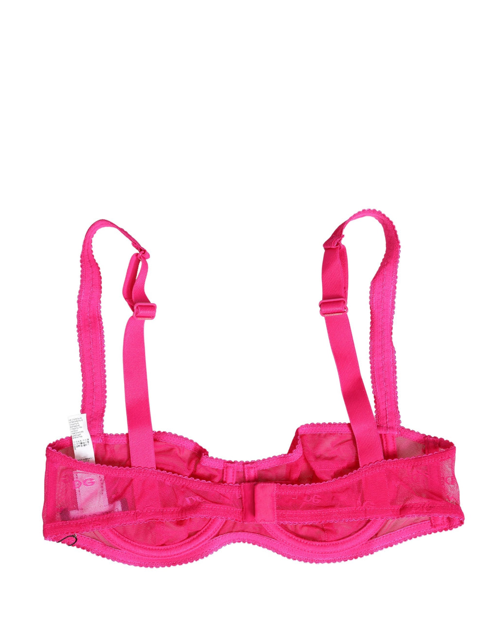 Dolce & Gabbana Pink Lace Mesh Underwire Balconnet Bra Underwear