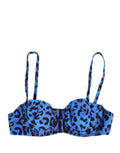 Dolce & Gabbana Blue Leopard Print Padded Balconnet Bra Underwear
