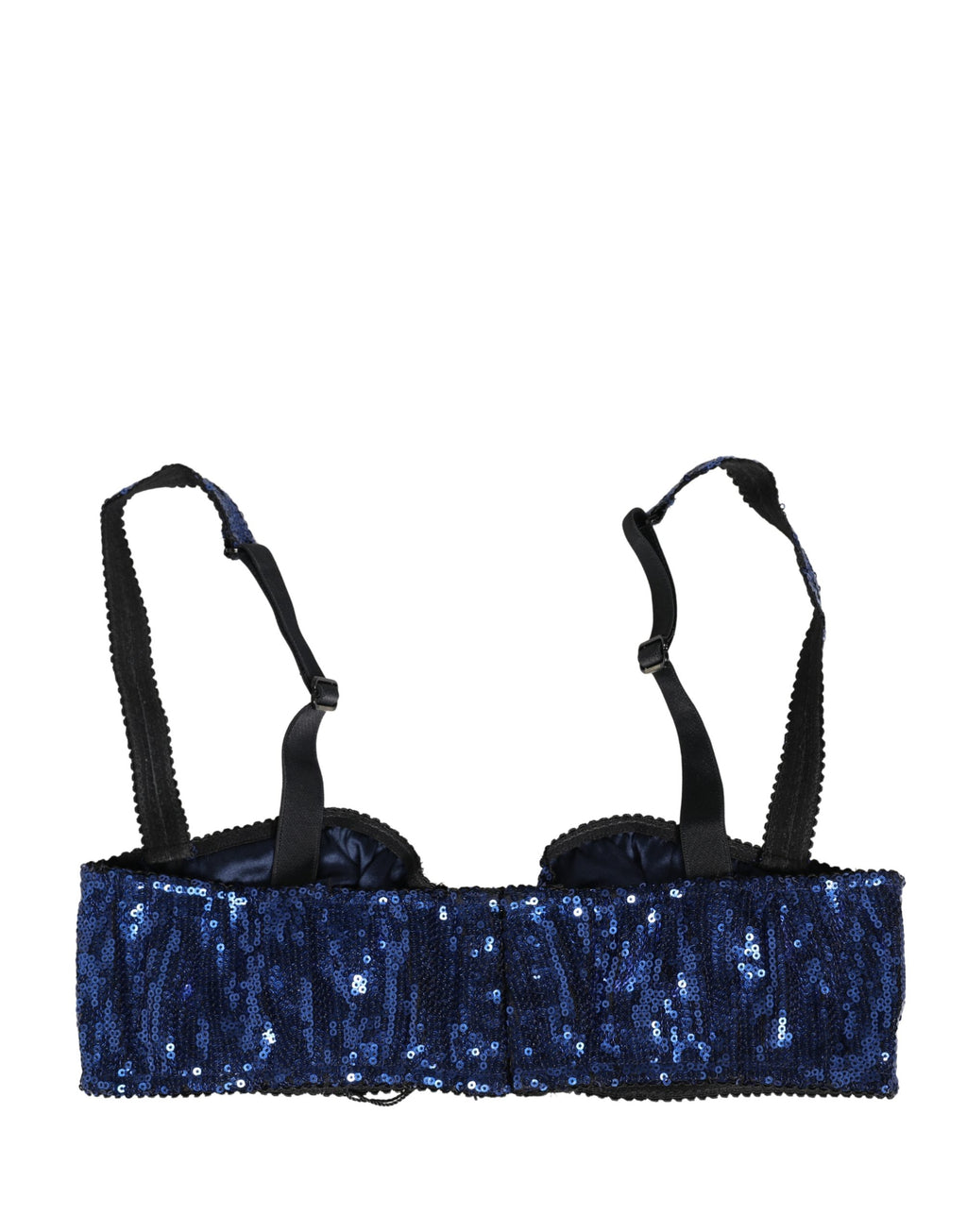 Dolce & Gabbana Blue Sequined Nyon Balconnet Bra Underwear