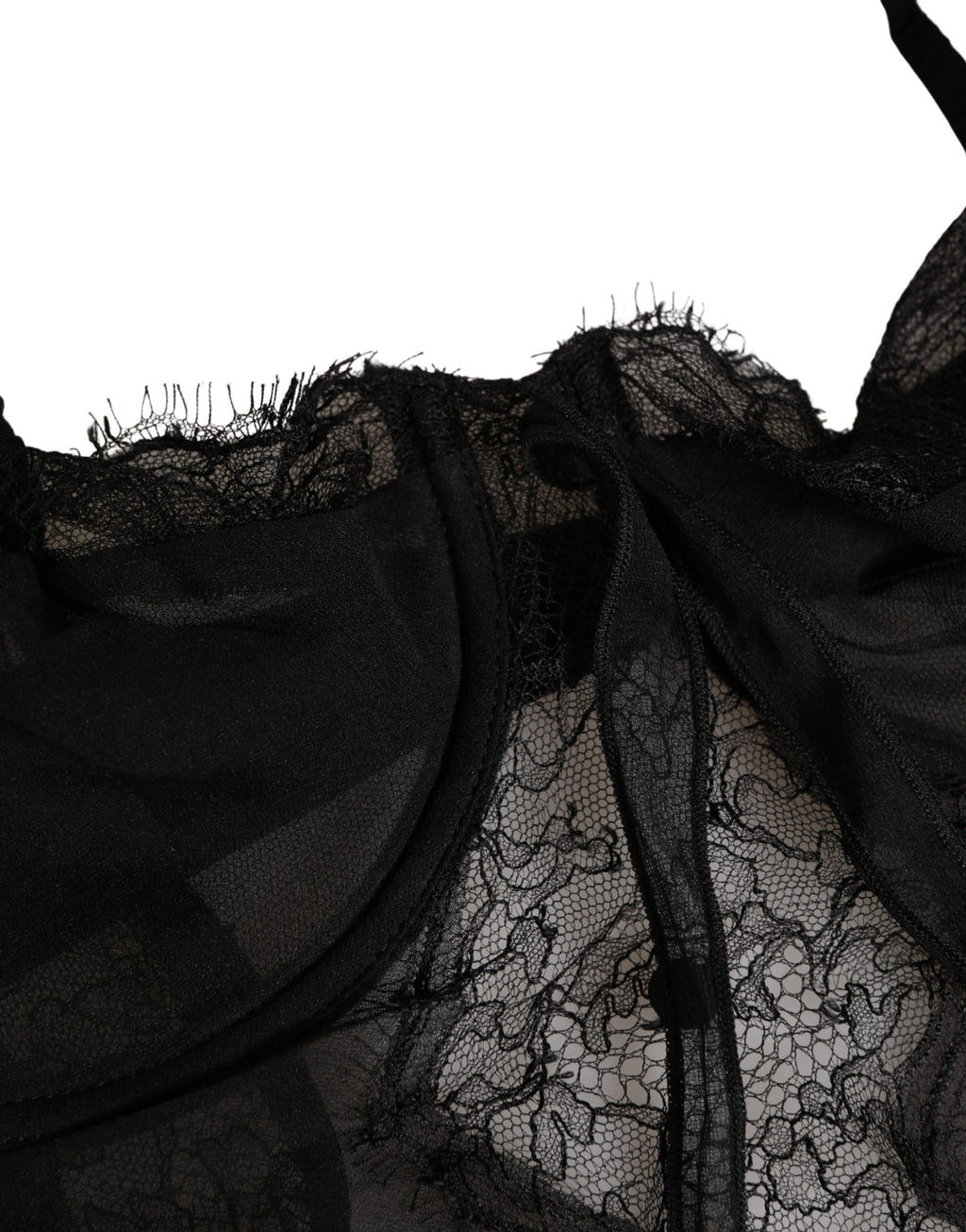 Dolce & Gabbana Black Silk Lace Lingerie Chemise Top Underwear