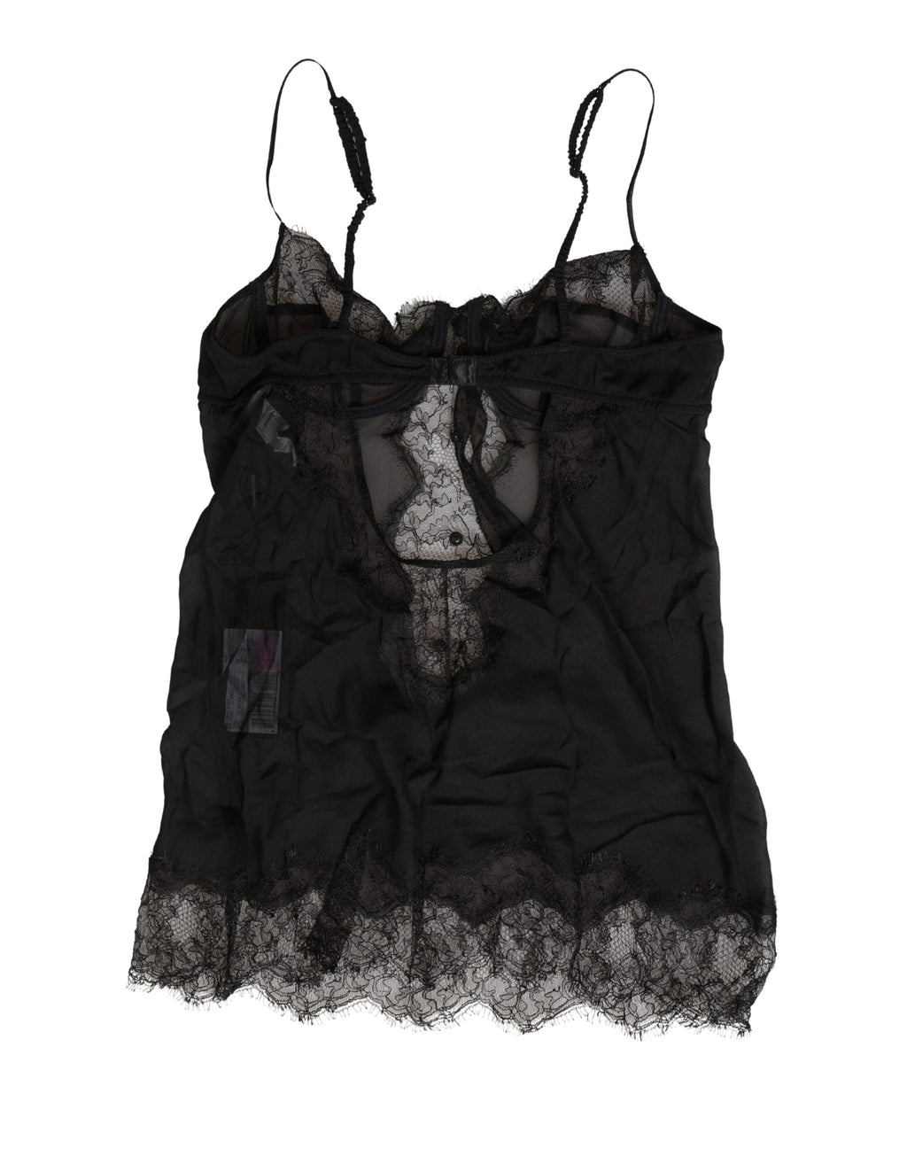 Dolce & Gabbana Black Silk Lace Lingerie Chemise Top Underwear