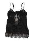 Dolce & Gabbana Black Silk Lace Lingerie Chemise Top Underwear