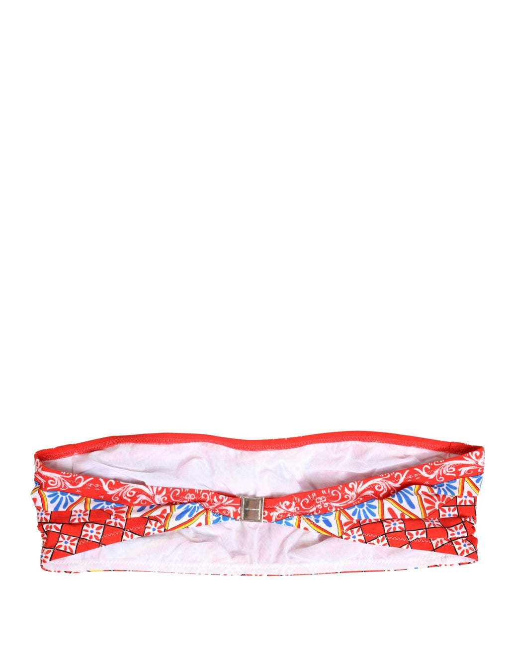 Dolce & Gabbana Multicolor Carretto Bandeau Swimsuit Top Swimwear