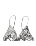 Dolce & Gabbana Metallic Silver Sleeveless Bustier Cropped Top
