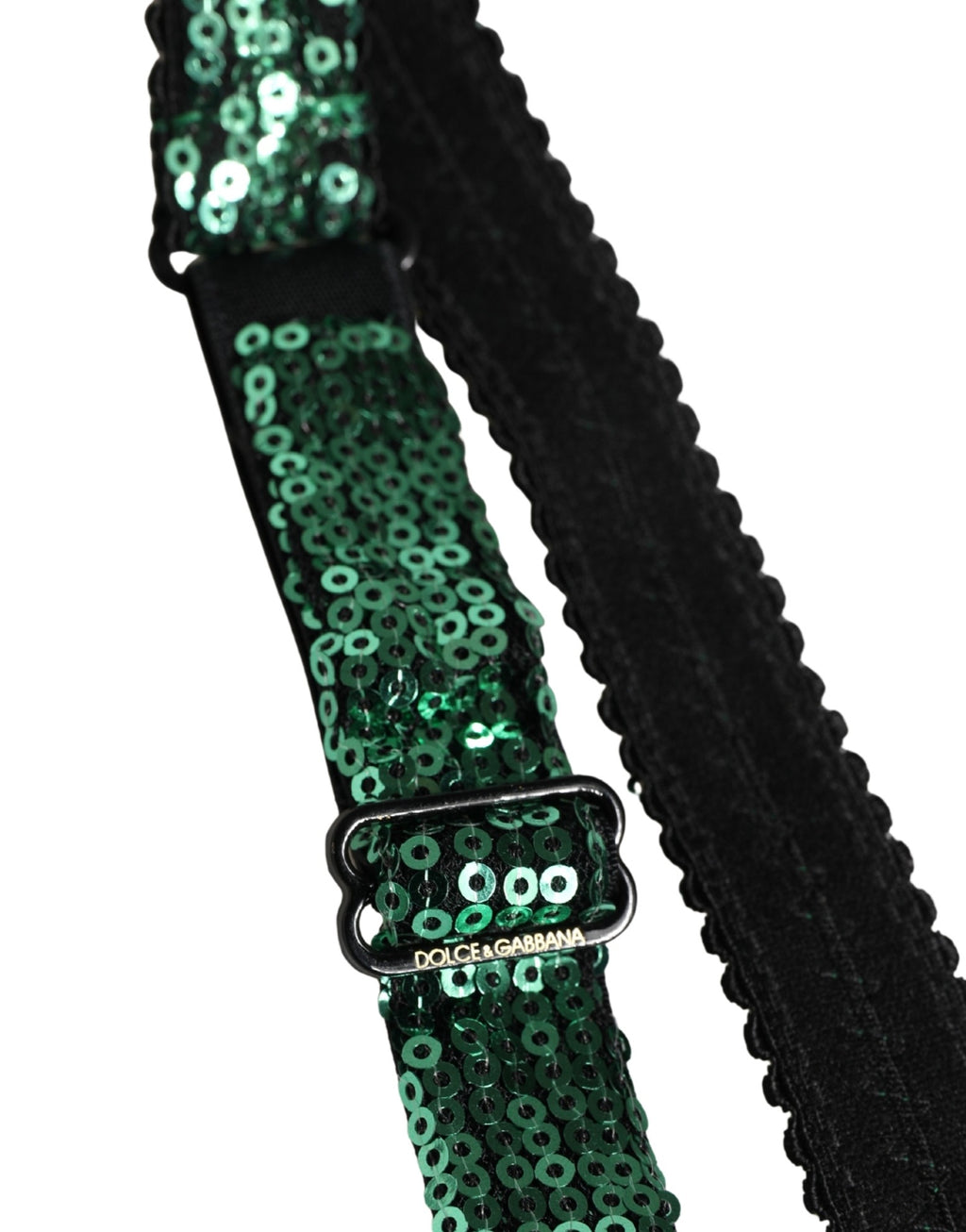 Dolce & Gabbana Green Sequined Nyon Balconnet Bra Underwear