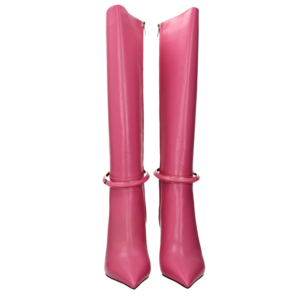 Jimmy Choo Pink Leather High Heel Boots