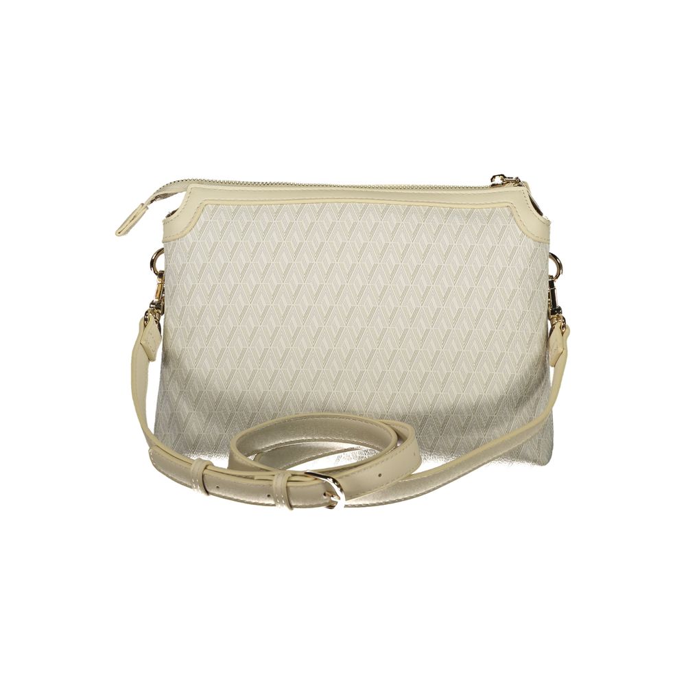 Mario Valentino Beige Polyurethane Women's Bag with Adjustable Shoulder Strap