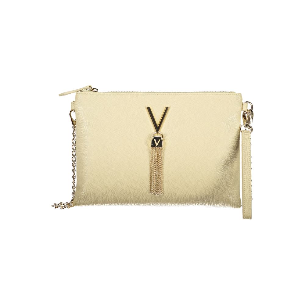 Mario Valentino Beige Polyurethane Women's Bag with Removable Chain Shoulder Strap