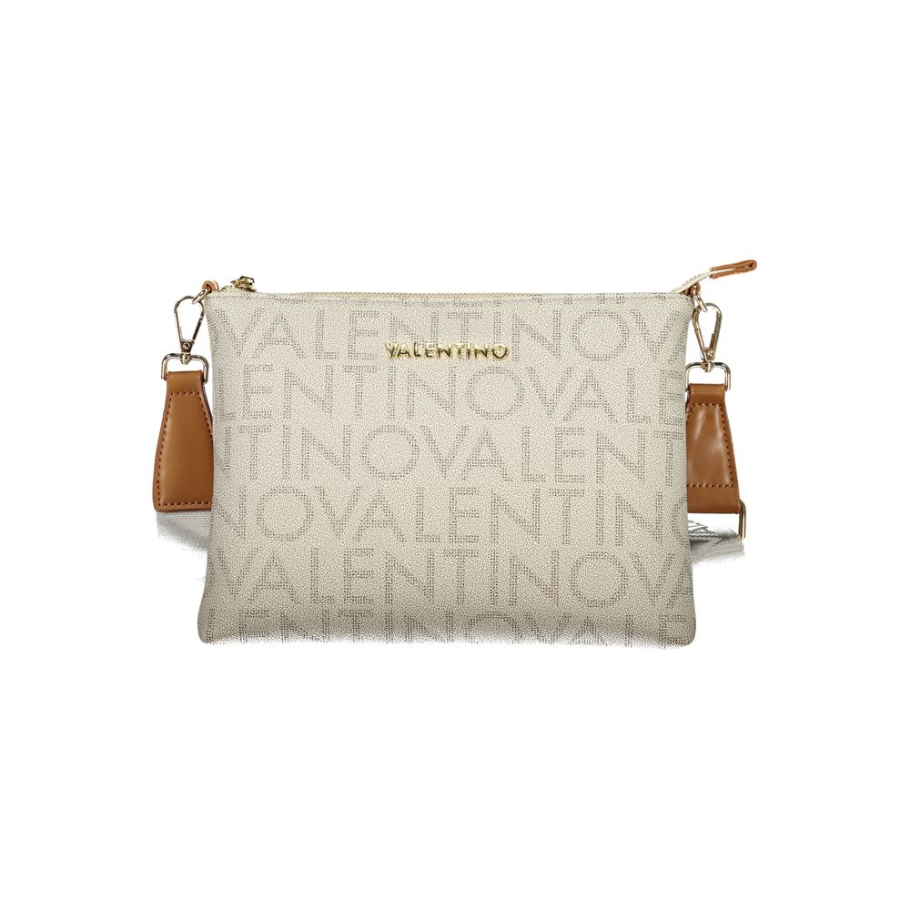 Mario Valentino Beige Polyurethane Women's Bag with Zip Closure and Strap