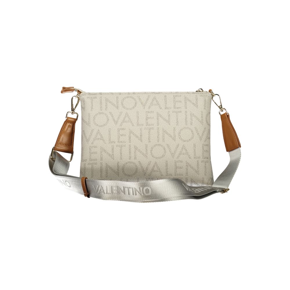 Mario Valentino Beige Polyurethane Women's Bag with Zip Closure and Strap