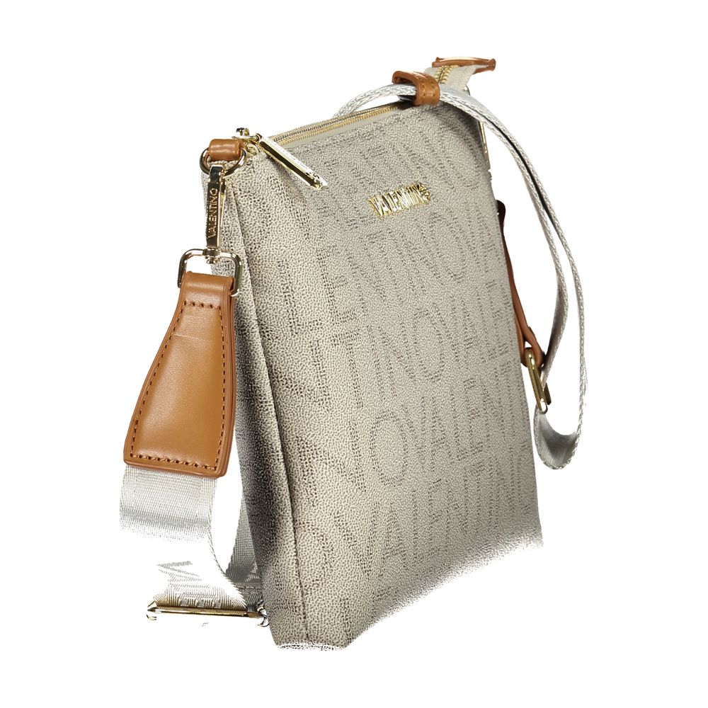 Mario Valentino Beige Polyurethane Women's Bag with Zip Closure and Strap