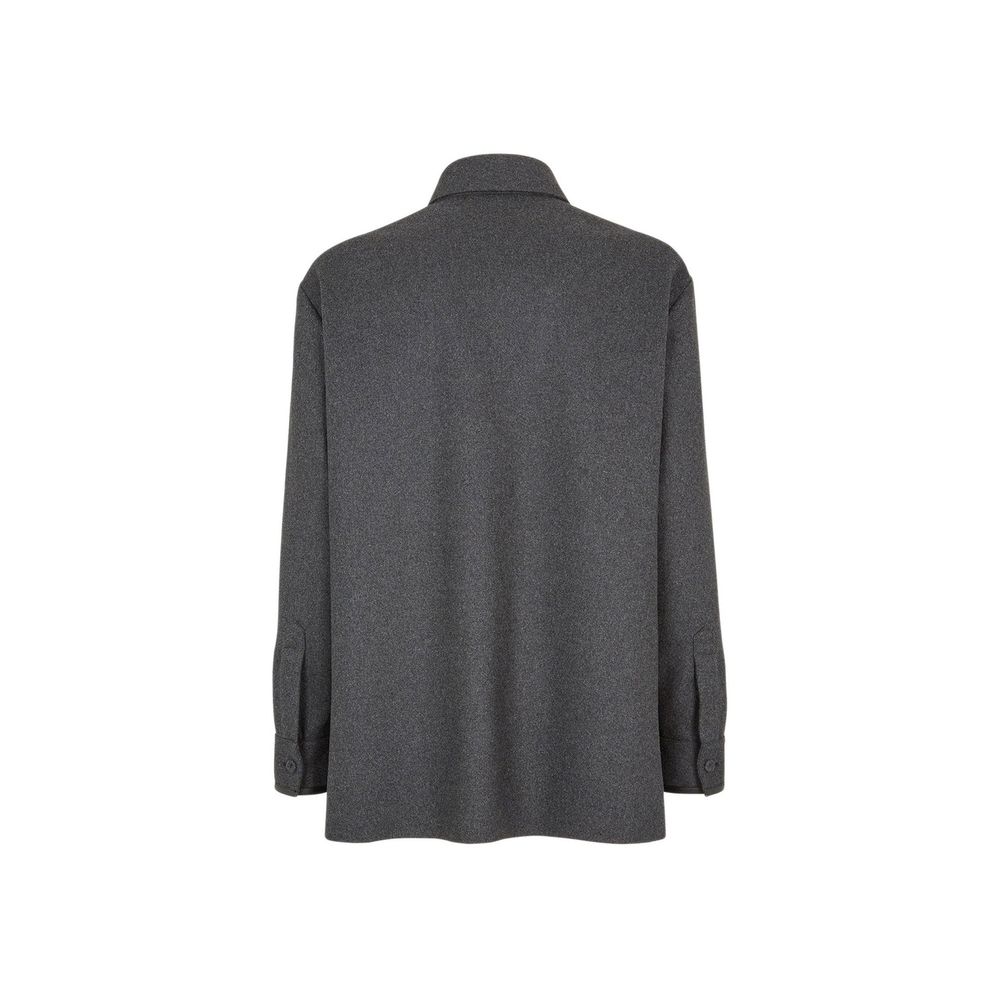 Fendi Gray Cashmere Full-Length Jacket