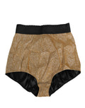Dolce & Gabbana Gold Silk Blend High Waist Girdle Panty Underwear