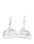 Dolce & Gabbana White Cotton Lace Wireless Soft Cup Bra Underwear