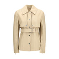 Max Mara Beige Lamb Ovis Aries Aries Leather Jacket