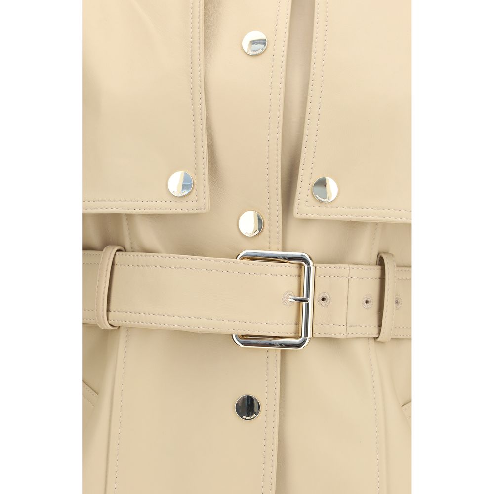 Max Mara Beige Lamb Ovis Aries Aries Leather Jacket