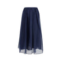 Max Mara Blue Cotton Long Skirt