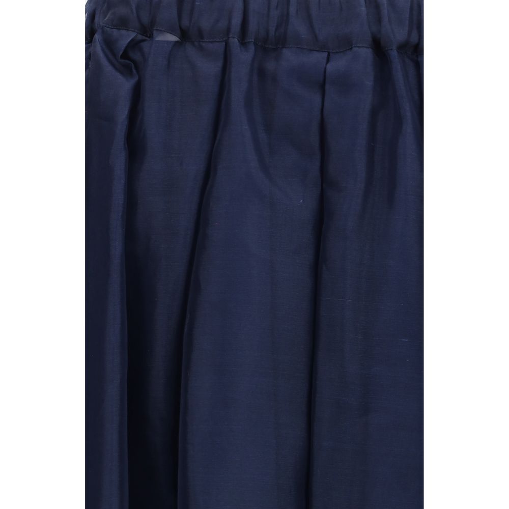 Max Mara Blue Cotton Long Skirt