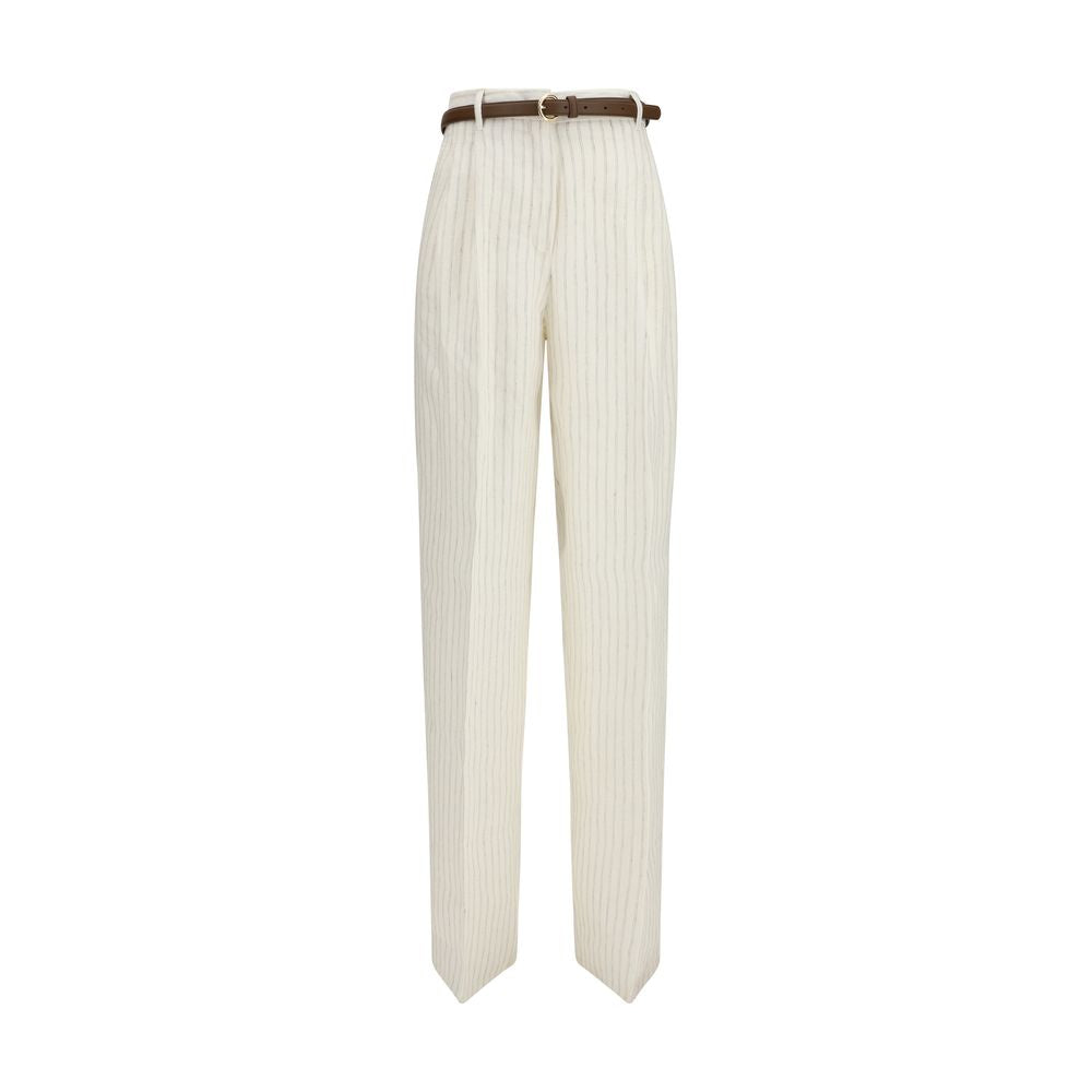 Max Mara Beige Linen Casual Pants
