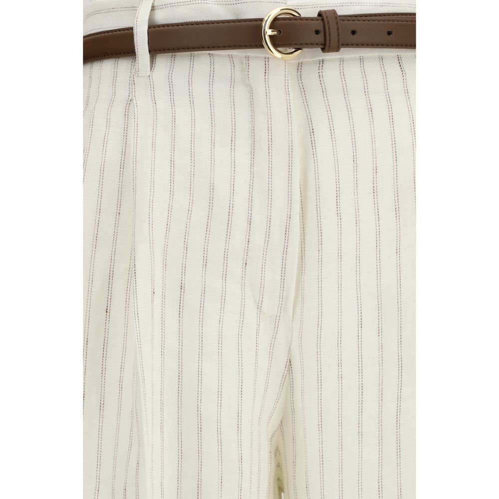 Max Mara Beige Linen Casual Pants