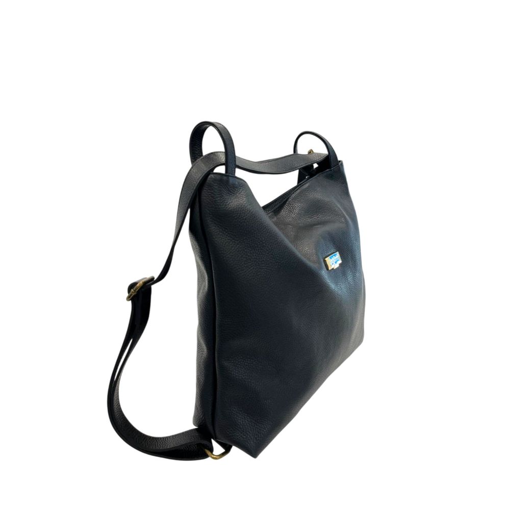 Baldinini Trend Black Leather Women Backpack