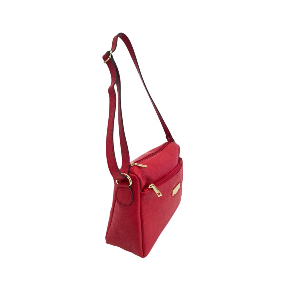 Baldinini Trend Red Leather Women Crossbody Bag