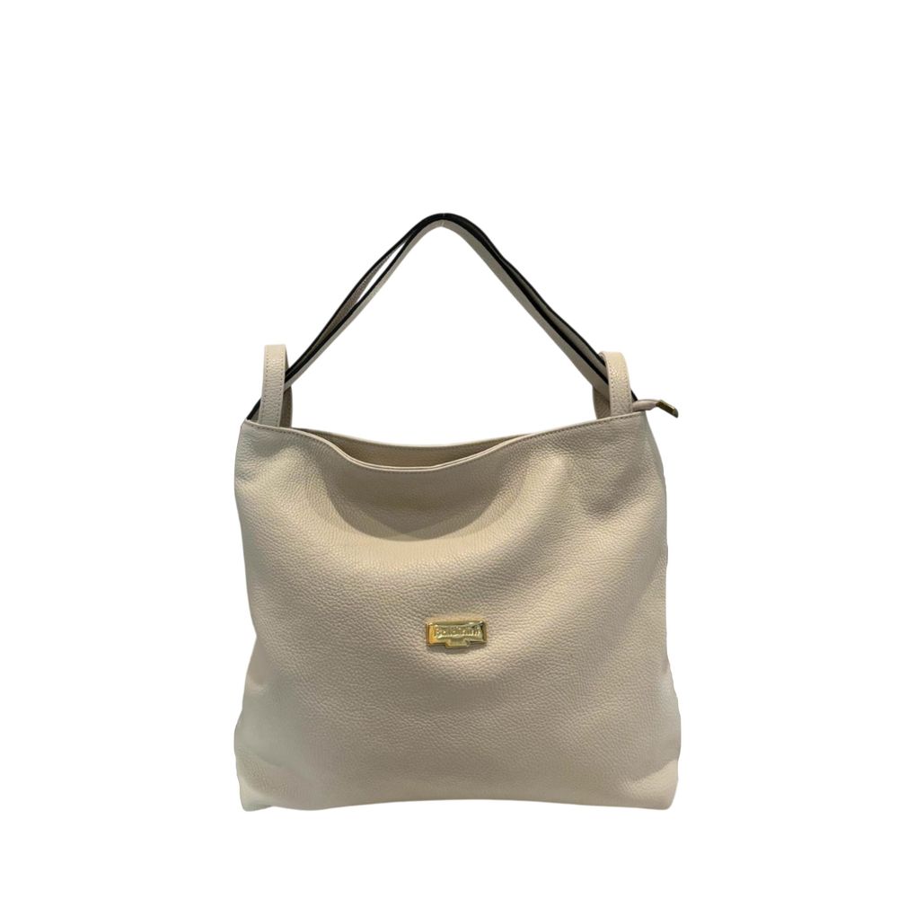 Baldinini Trend Beige Cowhide Leather Women Backpack