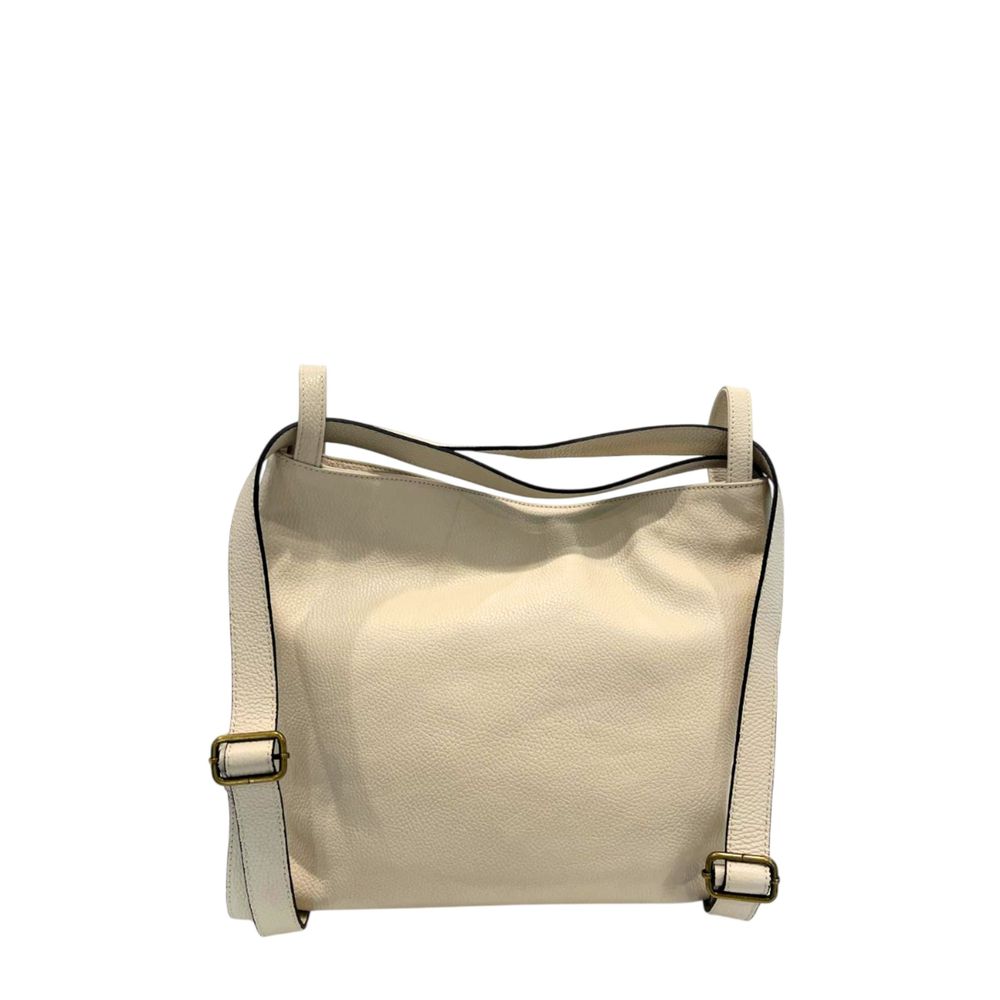 Baldinini Trend Beige Cowhide Leather Women Backpack