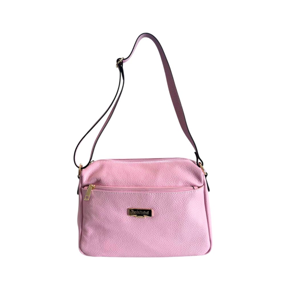 Baldinini Trend Pink Leather Women Crossbody Bag