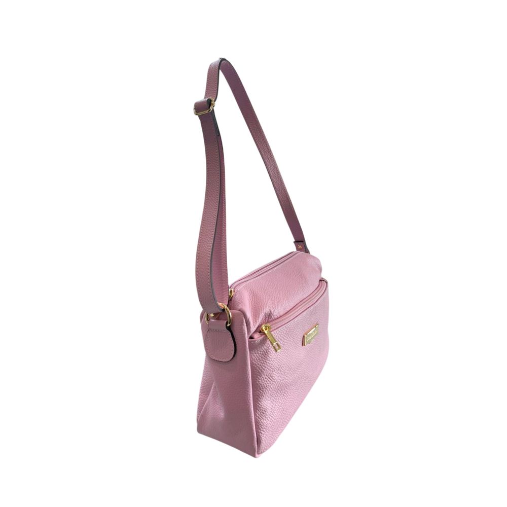 Baldinini Trend Pink Leather Women Crossbody Bag