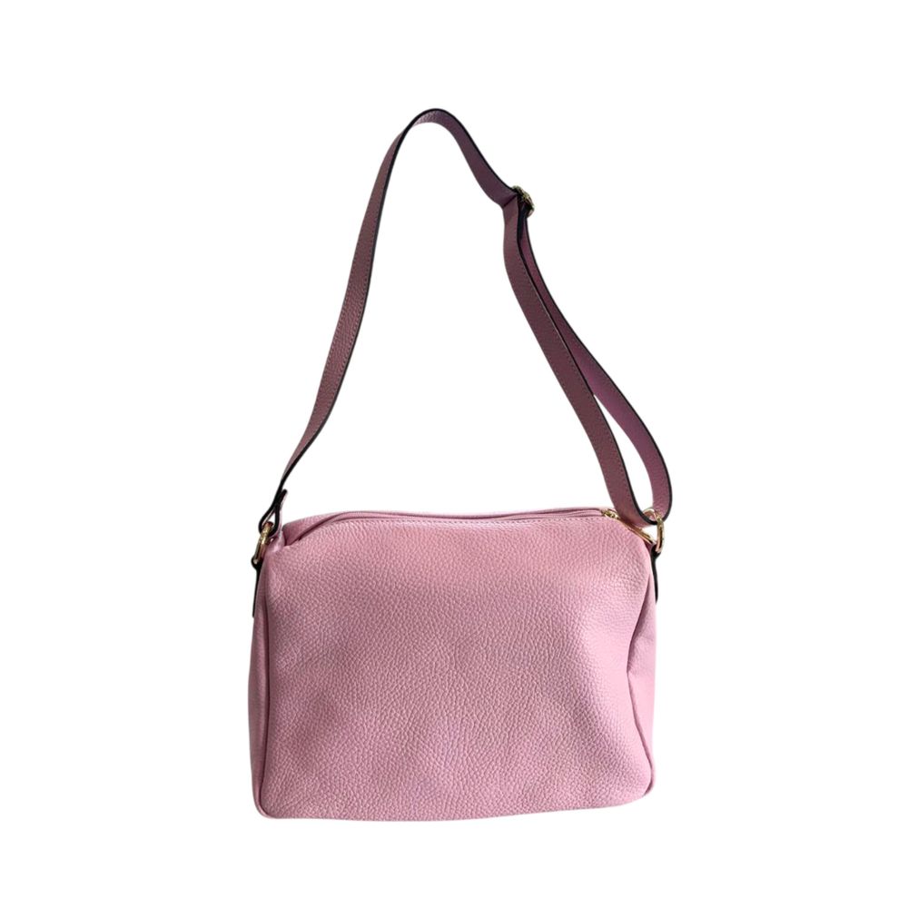 Baldinini Trend Pink Leather Women Crossbody Bag