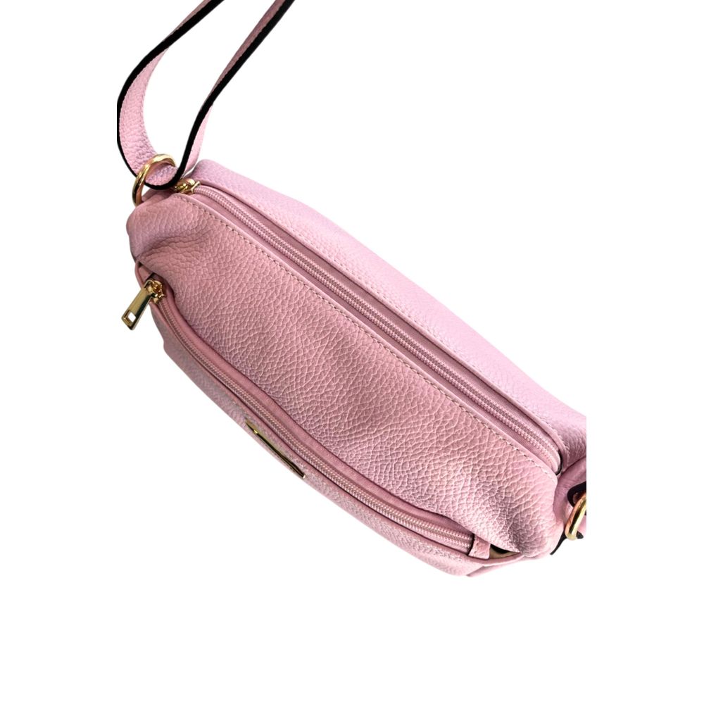 Baldinini Trend Pink Leather Women Crossbody Bag