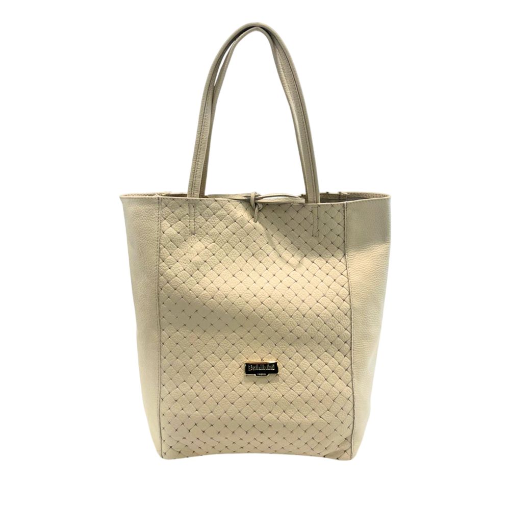 Baldinini Trend Beige Leather Women Shoulder Bag