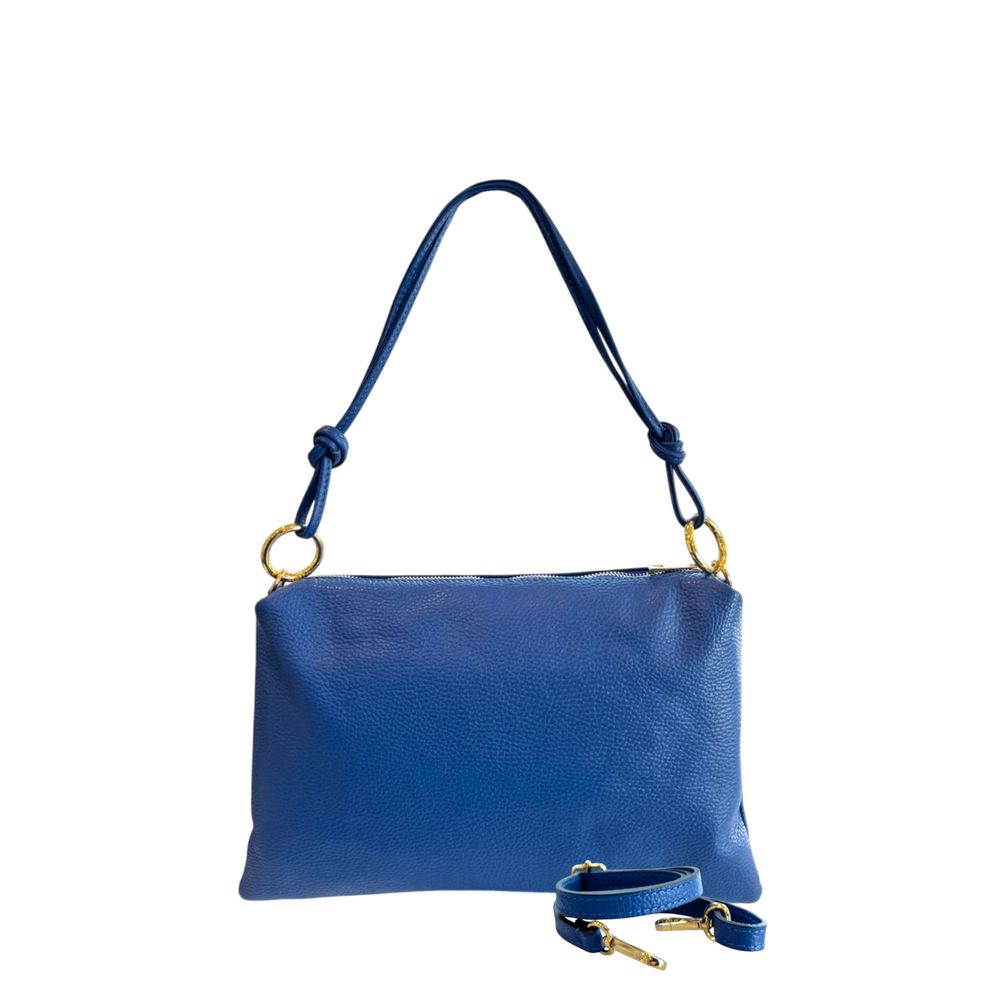 Baldinini Trend Blue Cowhide Clutch Bag