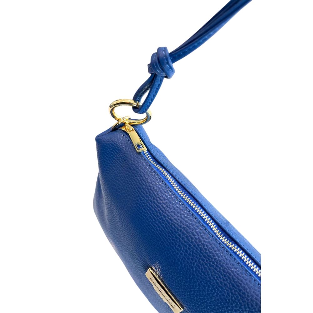 Baldinini Trend Blue Cowhide Clutch Bag
